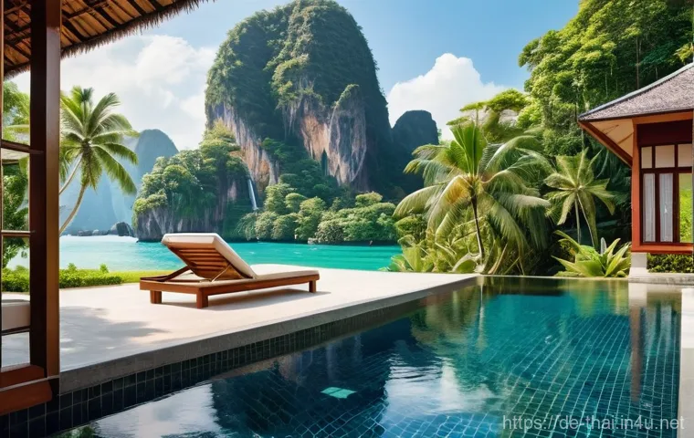 태국 물가 정보 - **Prompt 1: Tropical Poolside Relaxation in Thailand**
    "A serene, sunny afternoon scene at a bea...