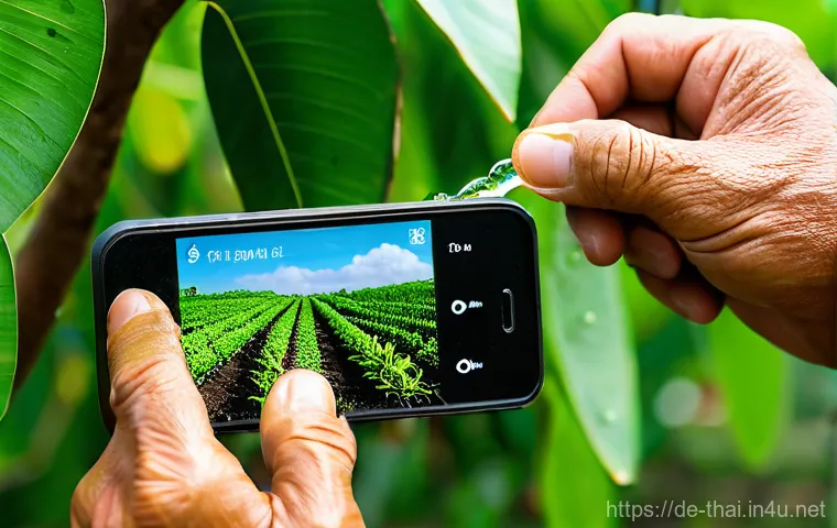 태국의 농업 및 기술 결합 - **Prompt 1: "Digital Harvest in Thai Rice Paddies"**
    A vibrant, wide-angle shot of a young Thai ...