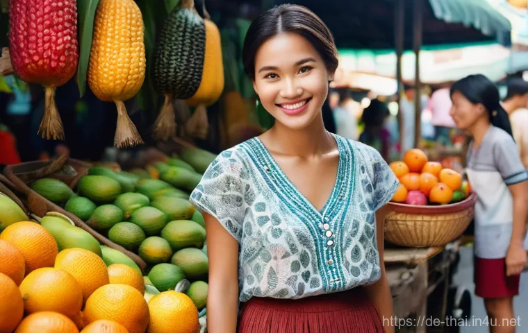 태국어 기초 인사말 - **Prompt:** A young, friendly female tourist, dressed in a modest but comfortable sundress and sanda...