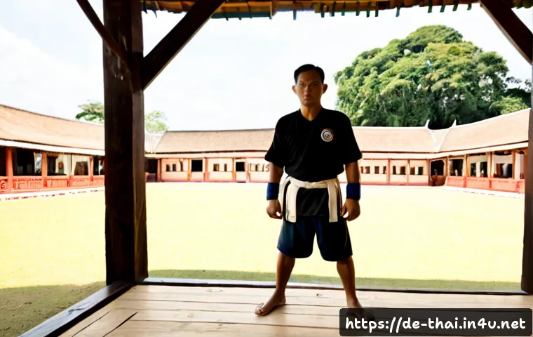 태국의 전통 스포츠 부흥 - Photorealistic documentary-style scene of a traditional Muay Boran revival demonstration in Thailand...